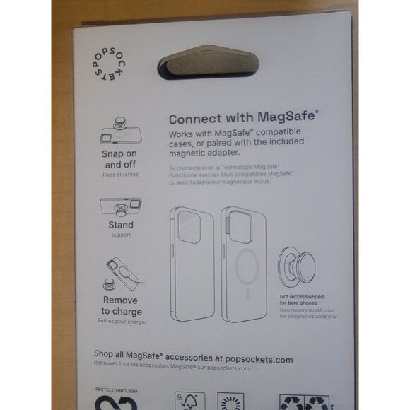 Black & White Speckled Phone Grip & Stand Compatible With MagSafe Devices - Picture 8 of 9